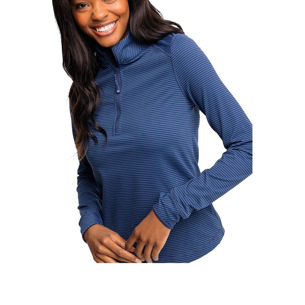 Southern Tide Women's Nautical Navy Runaround Performance Quarter-Zip XL